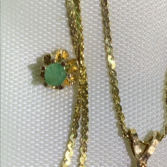 Ross-Simons 14K Gold & Emerald Necklace & Earrings for May Birthstone Baby NWOT - Picture 6 of 13